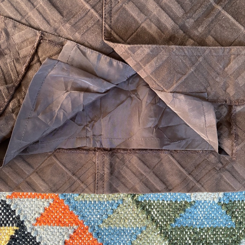 Burberry Brown Plaid Pattern Embossed Pencil Skir… - image 6